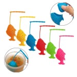 Tea filter, infuser, fish form, yellow color